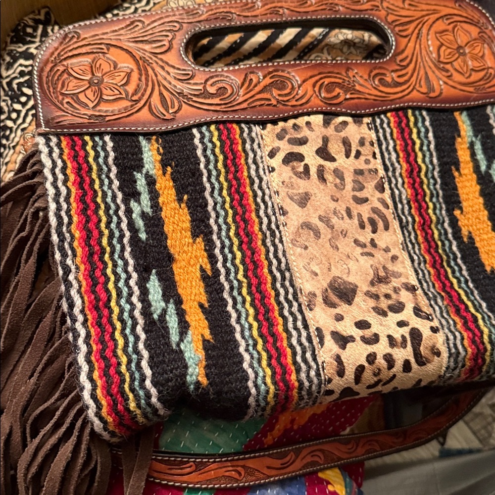 Artisan Multicolor Fringe Crossbody Bag